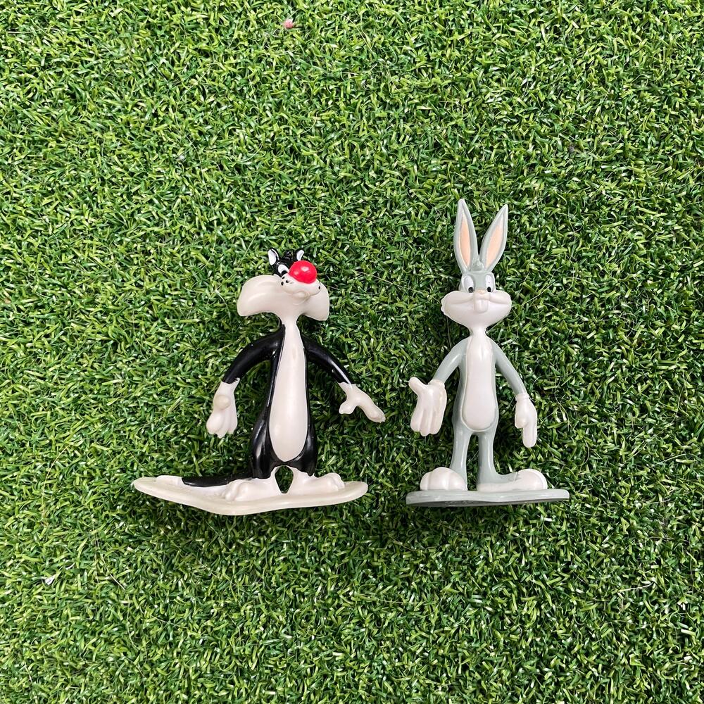 Vintage 90s Warner Bros Looney Tunes  Sylvester the Cat Bugs Bunny Figurine Toys